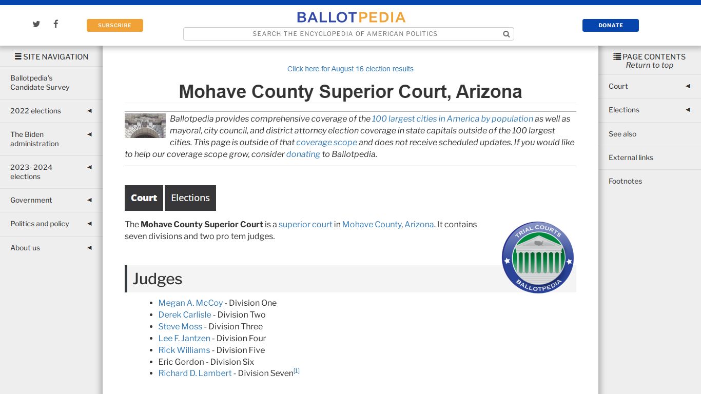 Mohave County Superior Court, Arizona - Ballotpedia